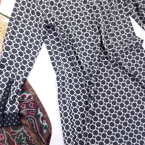 Loft Charcoal Cream Dress  Small Petite - Picture 13 of 13